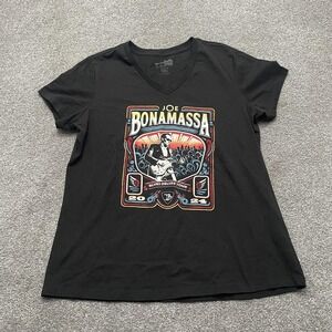 Joe Bonamassa Shirt Womens XL Black 2024 Blues Deluxe Tour V Neck Concert Tee